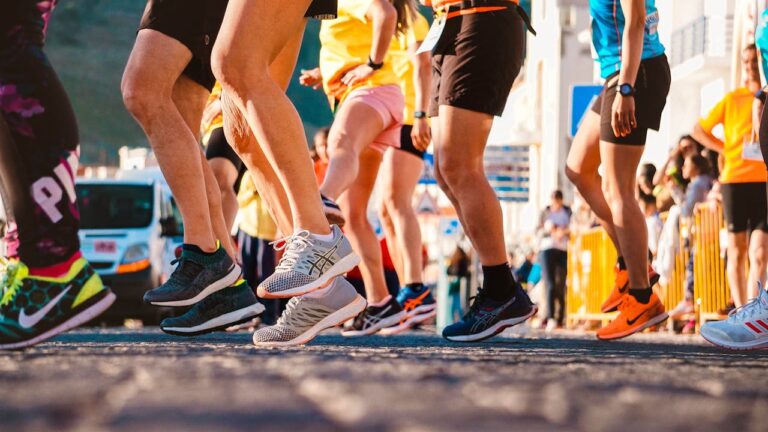 Group of runners preparing for a race